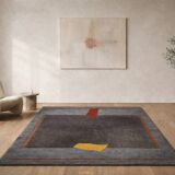 Tisca modernist hand-tufted wool rug France 1980s