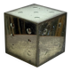 Large aged glass dice from the 70s with bubble shaped numbers