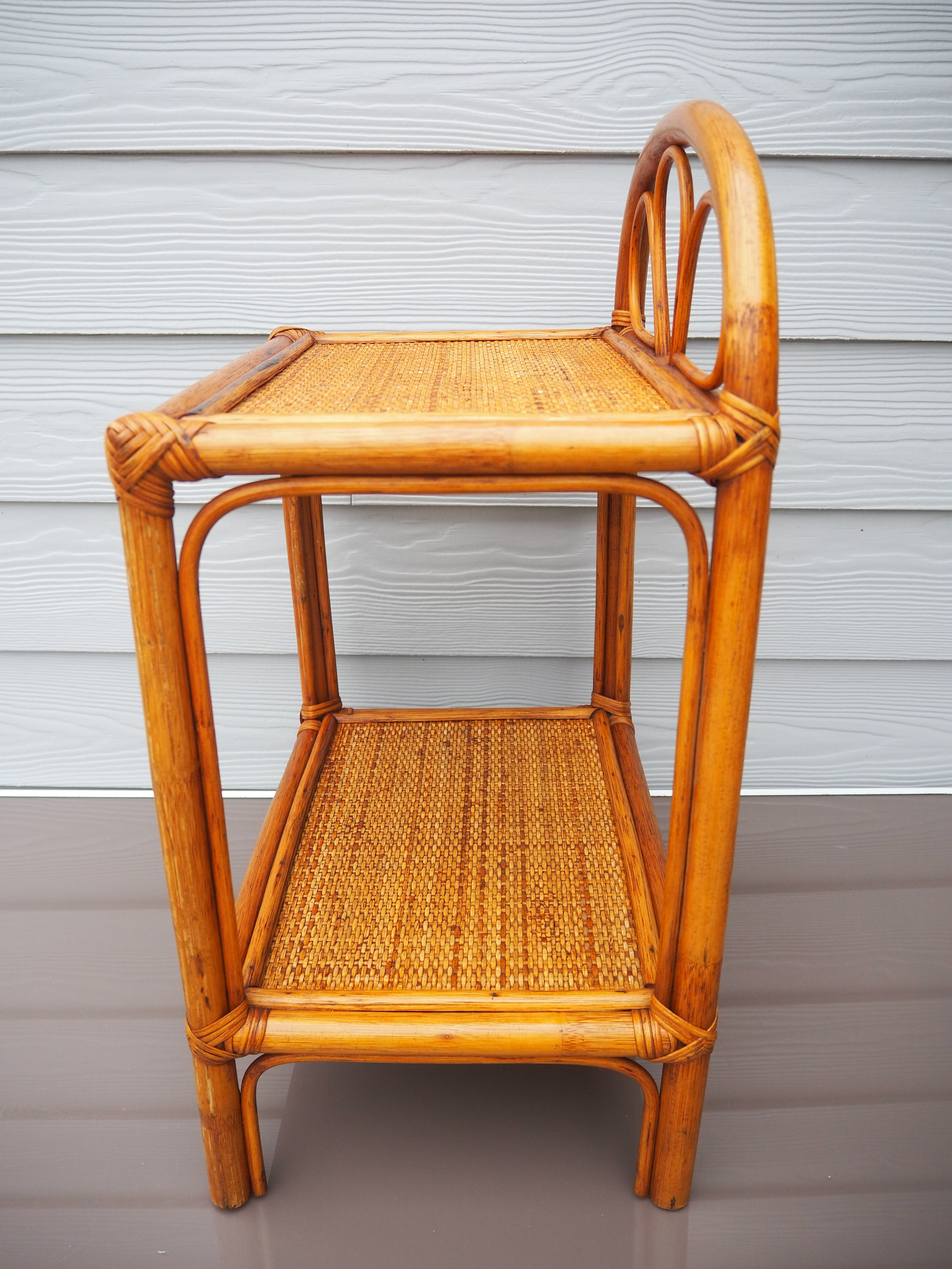 Night table, side table or end of rattan sofa