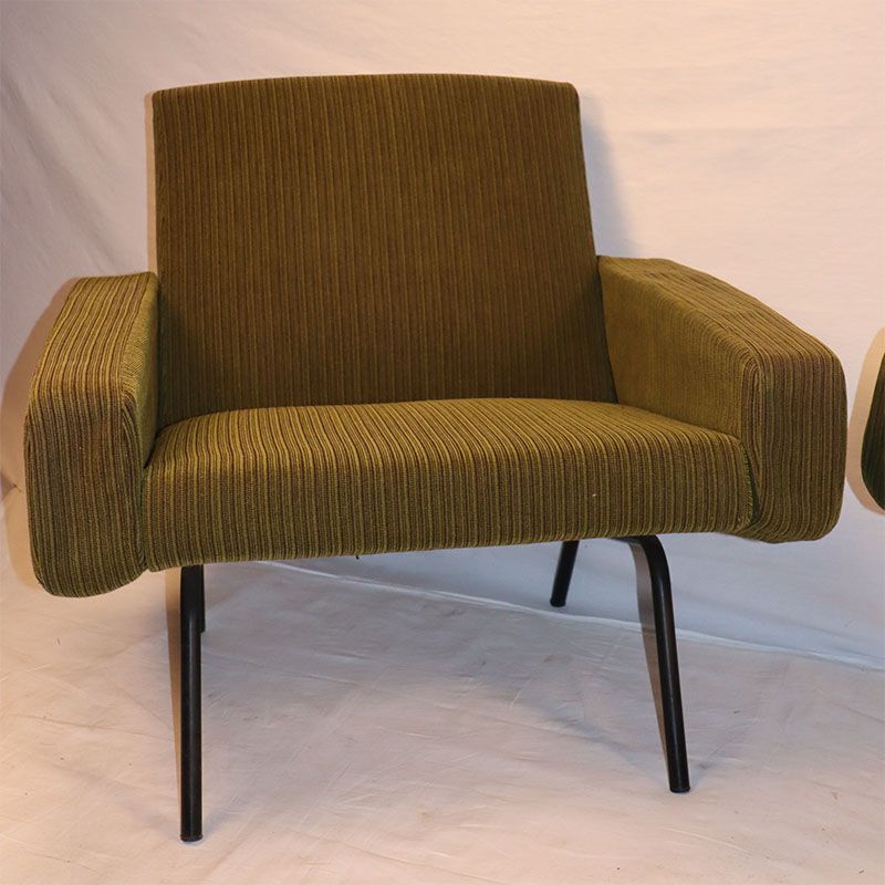 Pair of armchairs by Joseph André Motte, model 743 edited by Steiner 1950