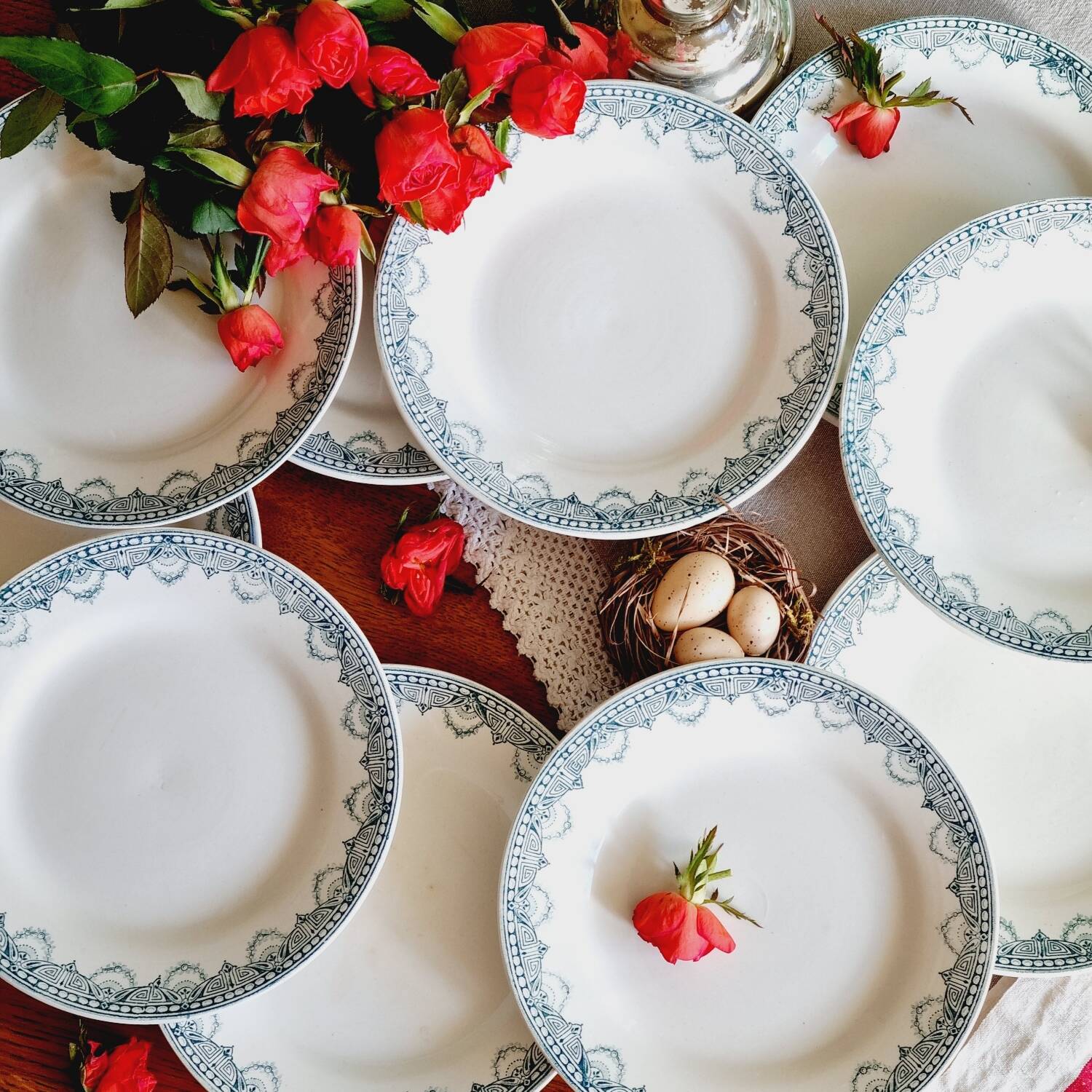 10 assiettes à desserts Léon Graves Clairefontaine Recamier