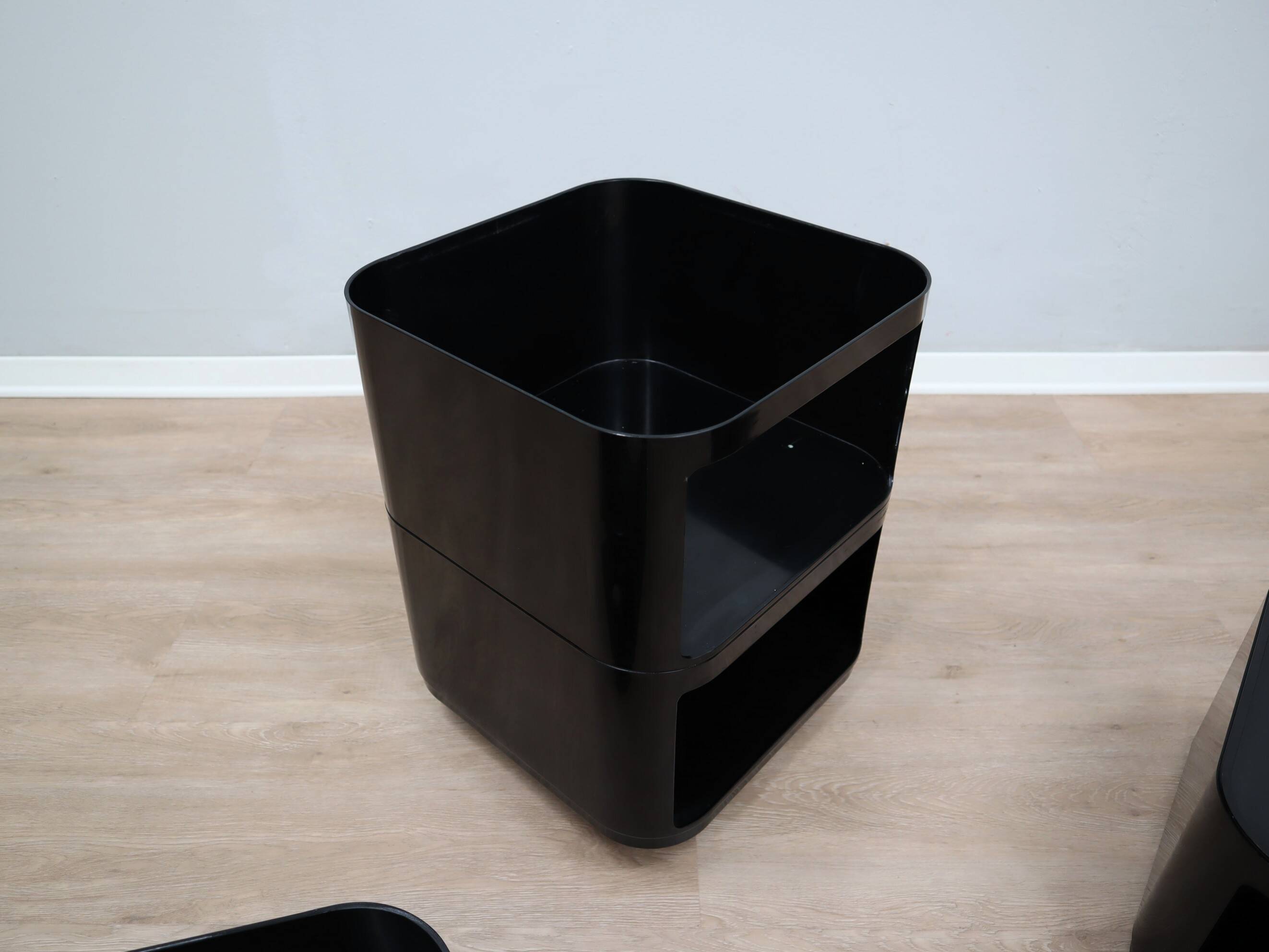 Chariot modulaire vintage noir Kartell Componibili 4970 Anna Castelli des années 1960
