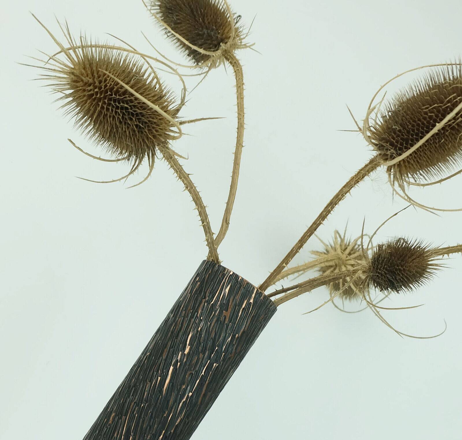 Footed copper vase brutalist minimalist design 1960s ikebana flower vase