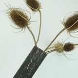 Footed copper vase brutalist minimalist design 1960s ikebana flower vase
