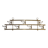 1 of 2 brass coat racks with 7 foldable hooks 1940s art-deco