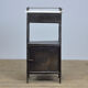 Steel hospital bedside cabinet with a marble top, 1920's