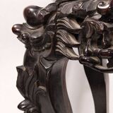 China, 19th century ironwood and marble pedestal coffee table