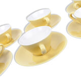 Set of 6 cups yellow pottery Badonviller