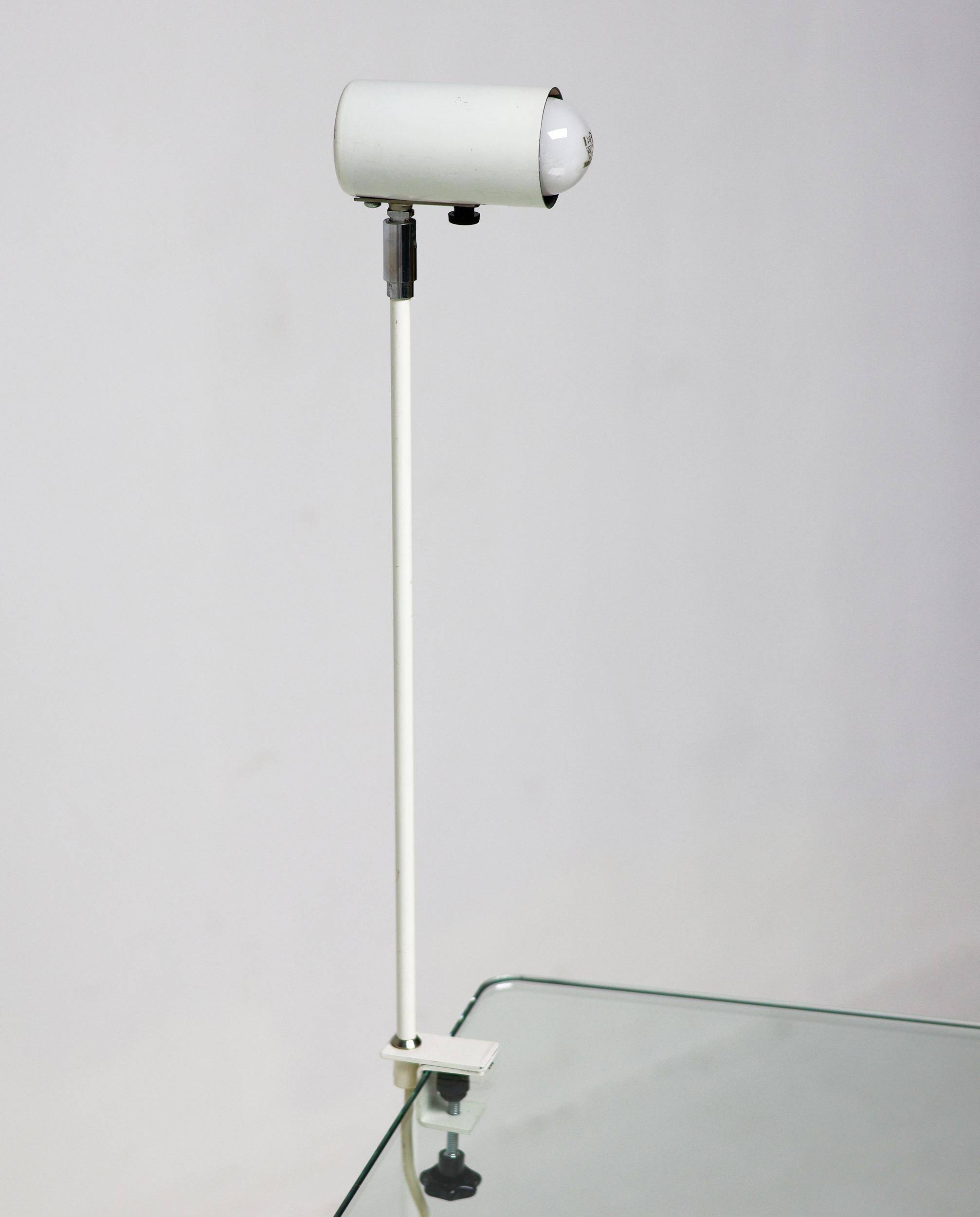Modern Bauhaus style lamps in white, ideal for the library or study.
