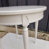 Side table in chestnut painted white