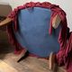 Paire de crapauds Napoléon III en velours rouge, XIXe