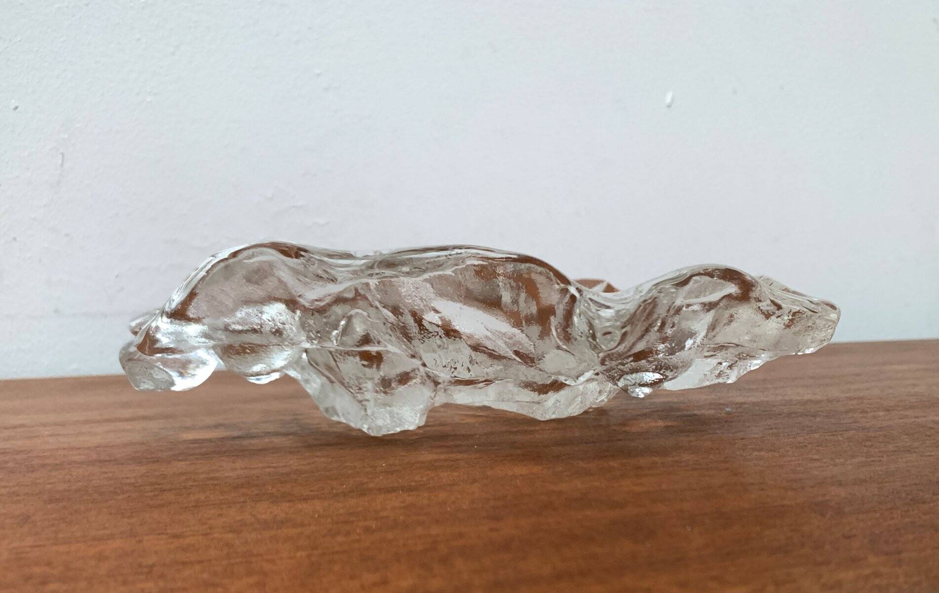 Frosted glass bowl with snail patterns, 1960s.