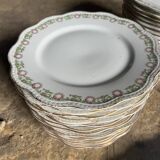 Large Limoges porcelain dinner service – floral decoration and gold trim