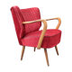 Armchair 60s vintage cocktail red velvet