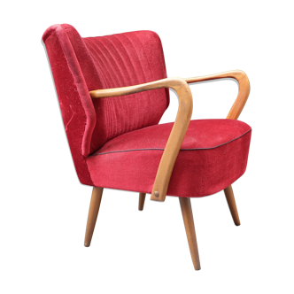 Armchair 60s vintage cocktail red velvet