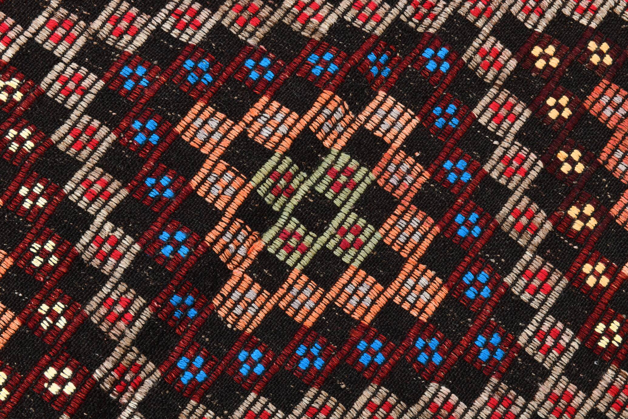 Blue & Burgundy Tribal Kilim Rug, 181x295Cm
