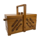 Vintage beech sewing box in honey colour