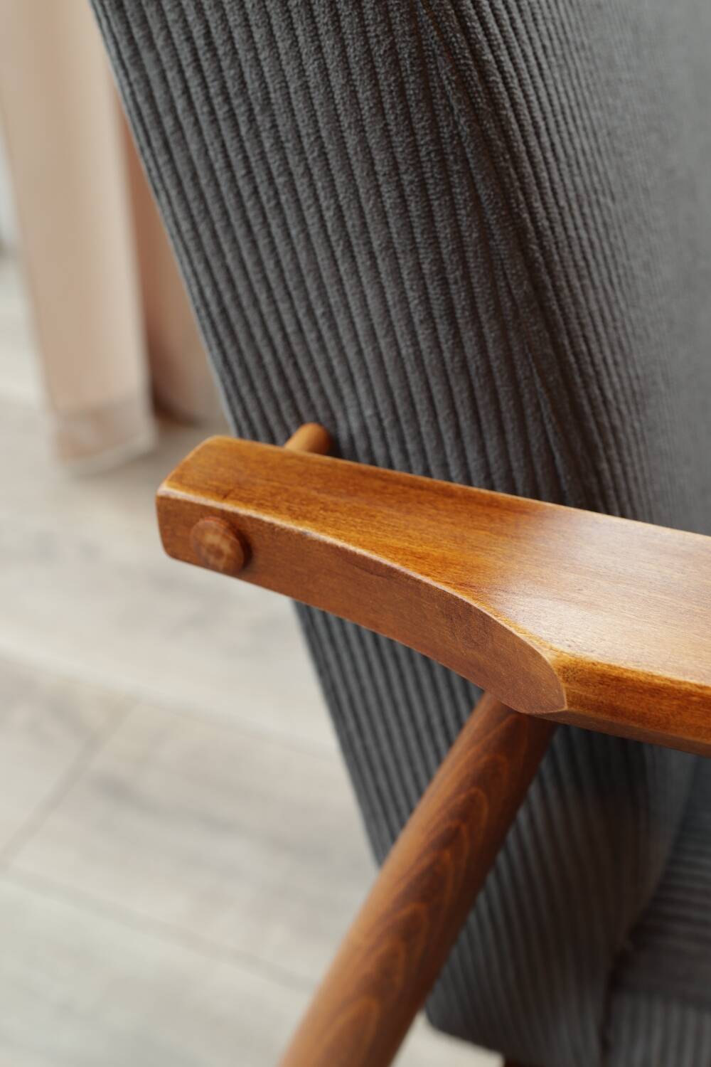 H.Lis vintage graphite corduroy armchair