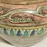 Old vase in oriental ceramics. Pottery of Nabeul. Signed.
