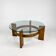 Vintage Oak and Thick Glass Coffee Table, 1960