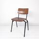 Chaise vintage Pagholz Ahrend Cirkel années 60 assise chêne piètement métal