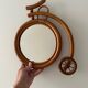Rare wall mirror bicycle made of bamboo and rattan from the 1960s.