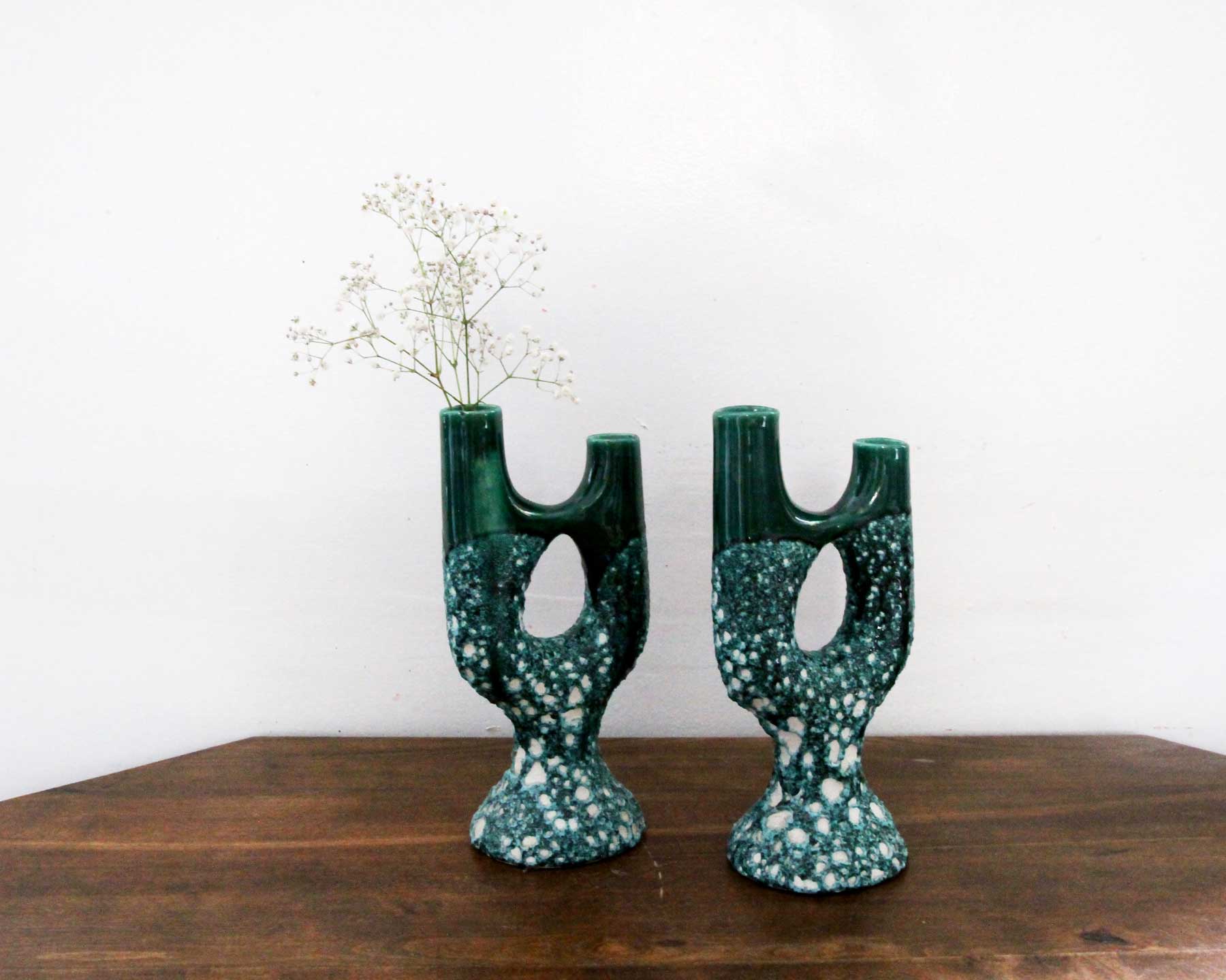 Vintage asymmetrical candlesticks