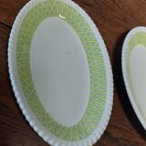 Pair of Badonviller iron earthenware dishes, Amina model