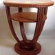 Art Deco 2-tiered pedestal table in purple rosewood, diameter 58.5 cm