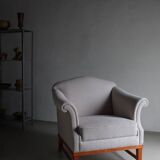 Gray boucle lounge chair | Sweden | 1940s