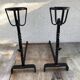 Former pair of landiers iron chimney