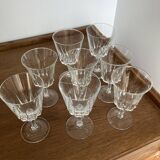 Set of 8 mismatched Arques crystal glasses