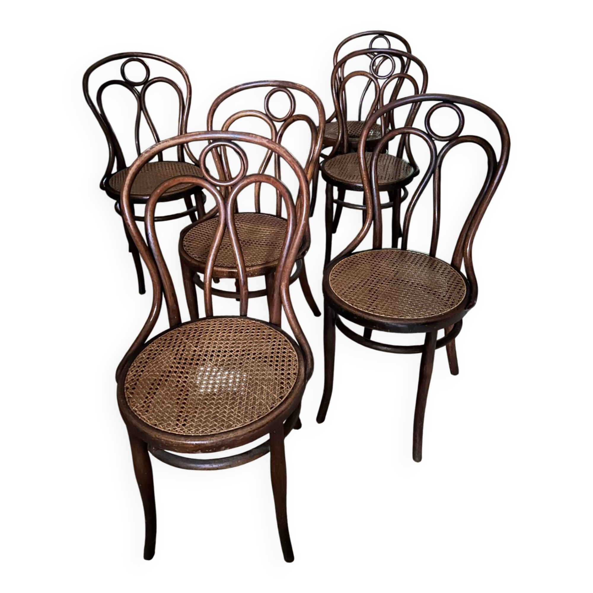 Set of 6 vintage Hoffmann chairs.
