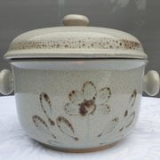 Soup or vinegar sarreguemines morzine 1970 gray floral decoration brown