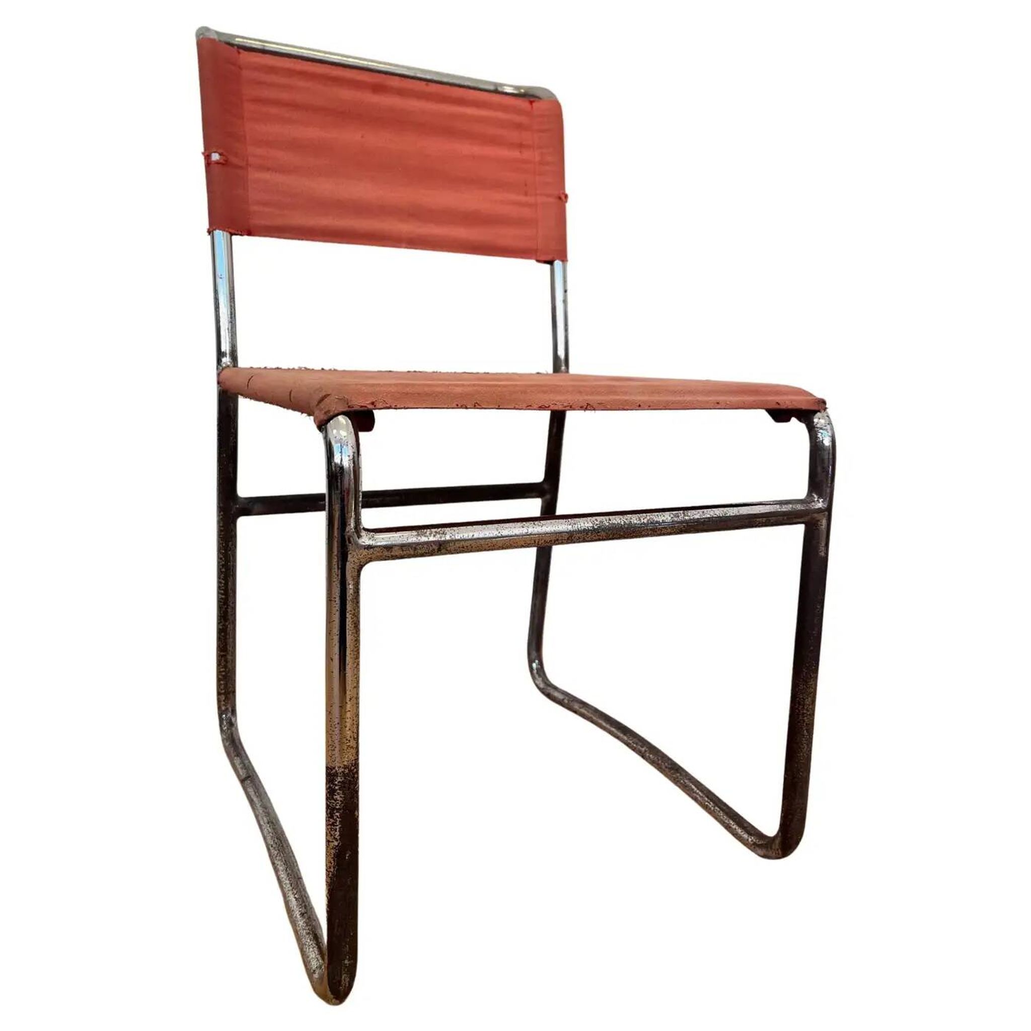 Tubular steel chrome Bauhaus chair by Hynek Gottwald - 1930 (Eisengarn)