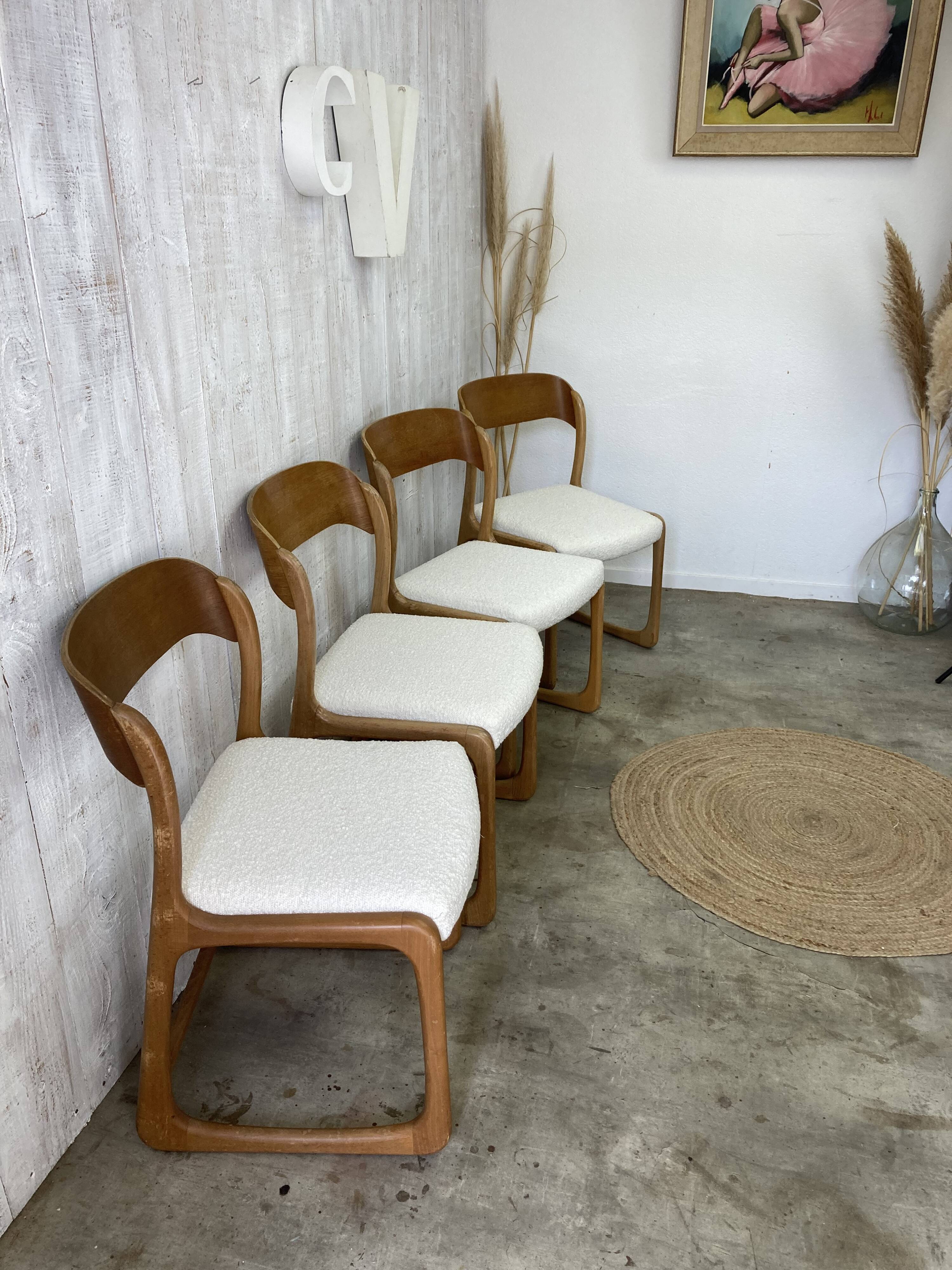 Set of 4 Baumann sled chairs