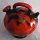 Vintage and gargoulette black and Red 70s vallauris Vallauris vase