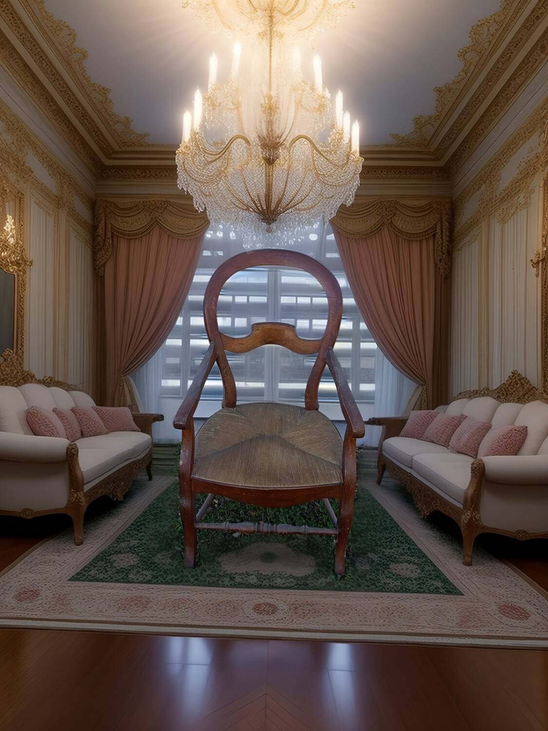 Paire de fauteuils anciens en bois massif – style Louis-Philippe / cam