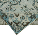 Hand-knotted carved oriental 1970s 172 cm x 270 cm blue carpet