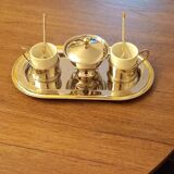 Vintage duo silver metal lunch set 2 cups