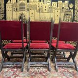 Suite de 6 chaises piètement X chêne