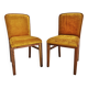 Set de 4 chaises Art Déco en placage de racine de noyer, velours