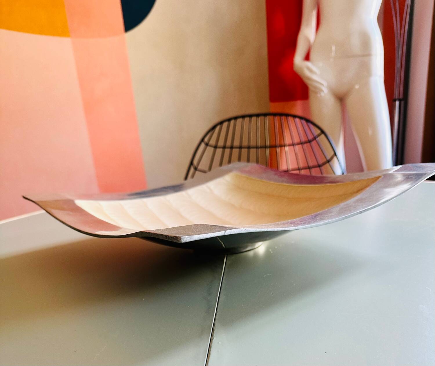 Large vintage metal pocket emptier, unique piece