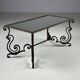 Wrought iron coffee table with mirror glass