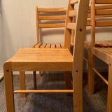 Set of 4 solid beech chairs
