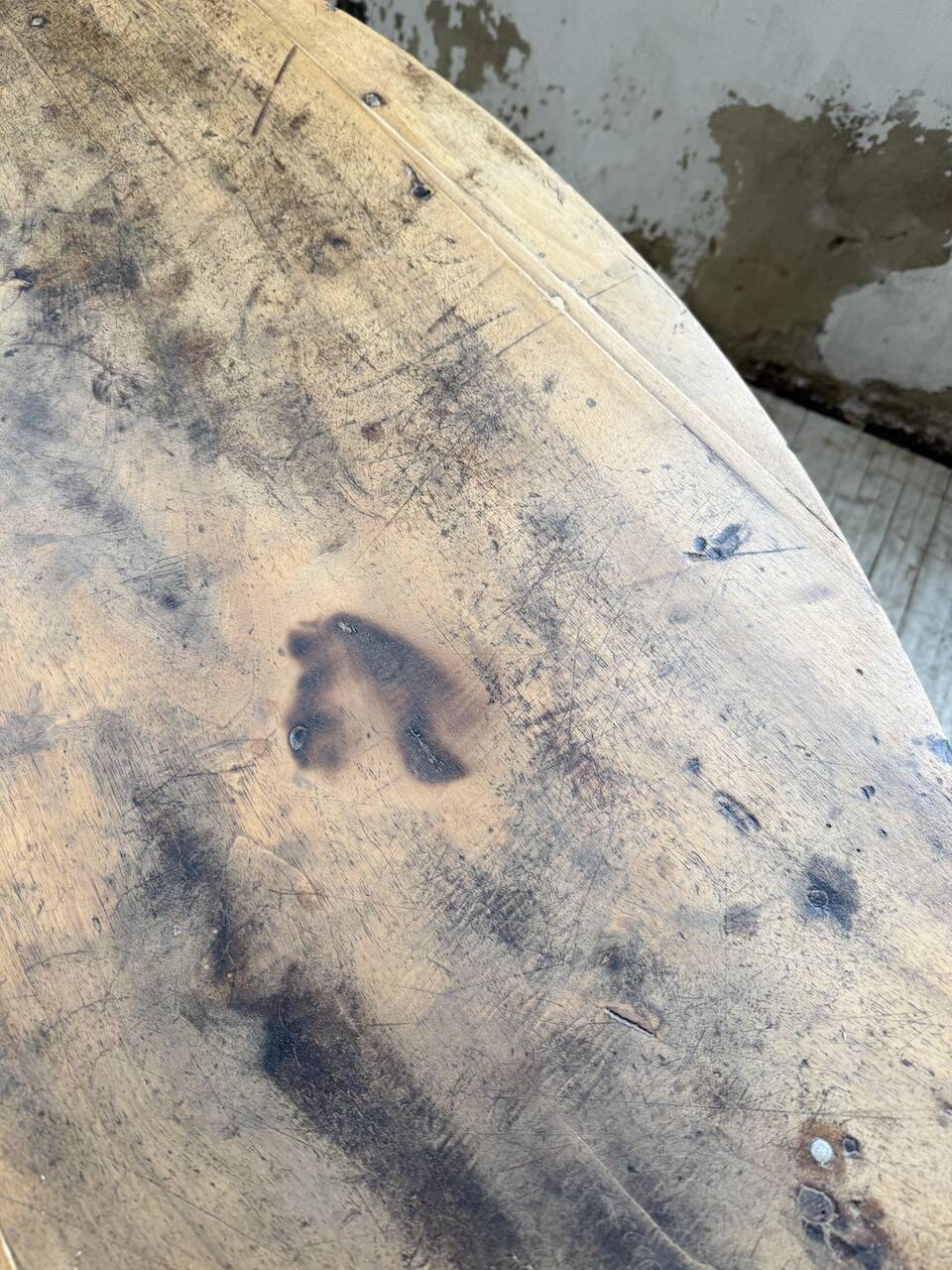 Oval walnut farmhouse table