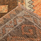 5x11 orange and brown vintage tapis rug, 352x162cm