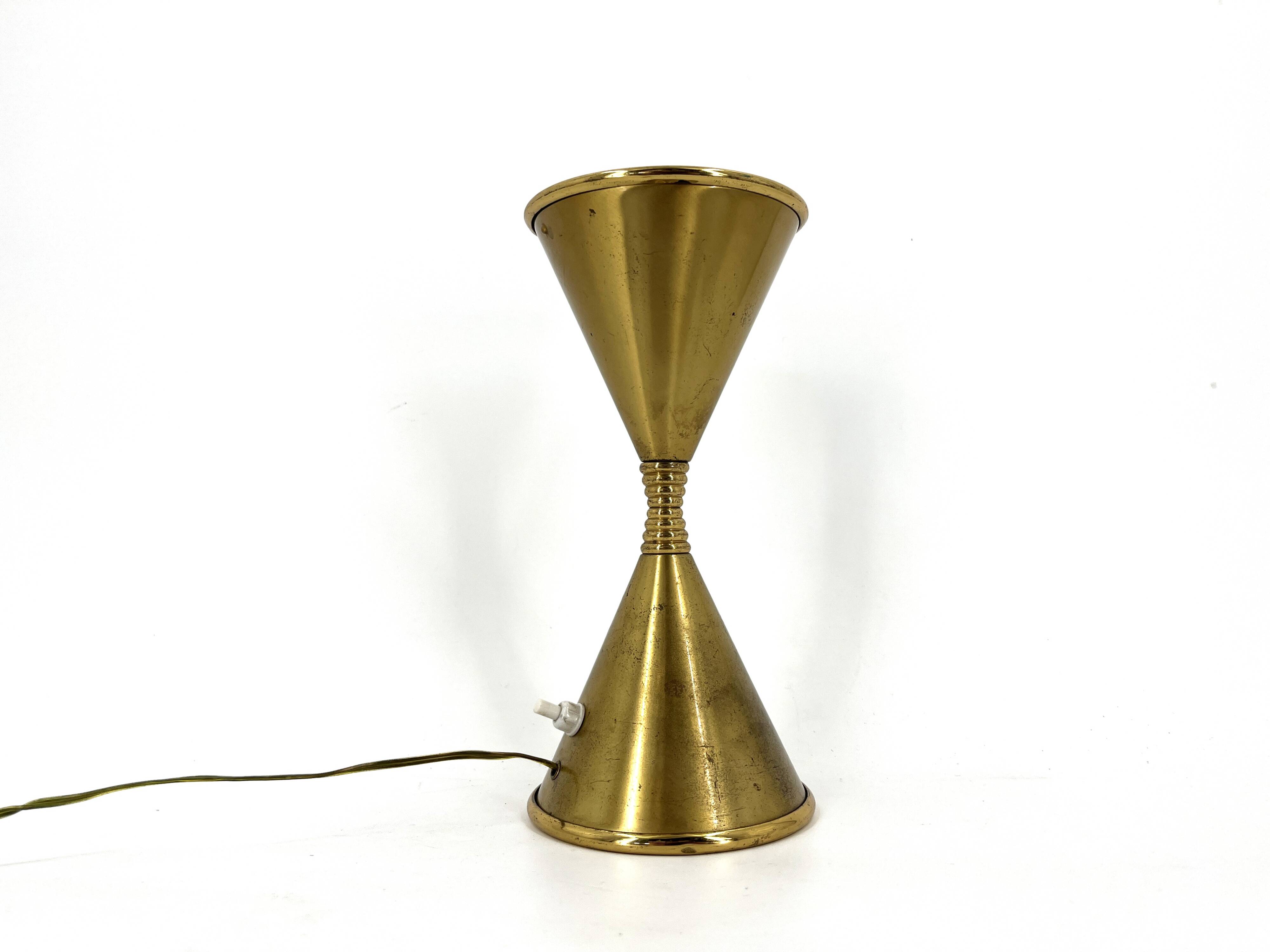 Mid century brass table lamp model Clessidra by Angelo Lelli for Arredoluce