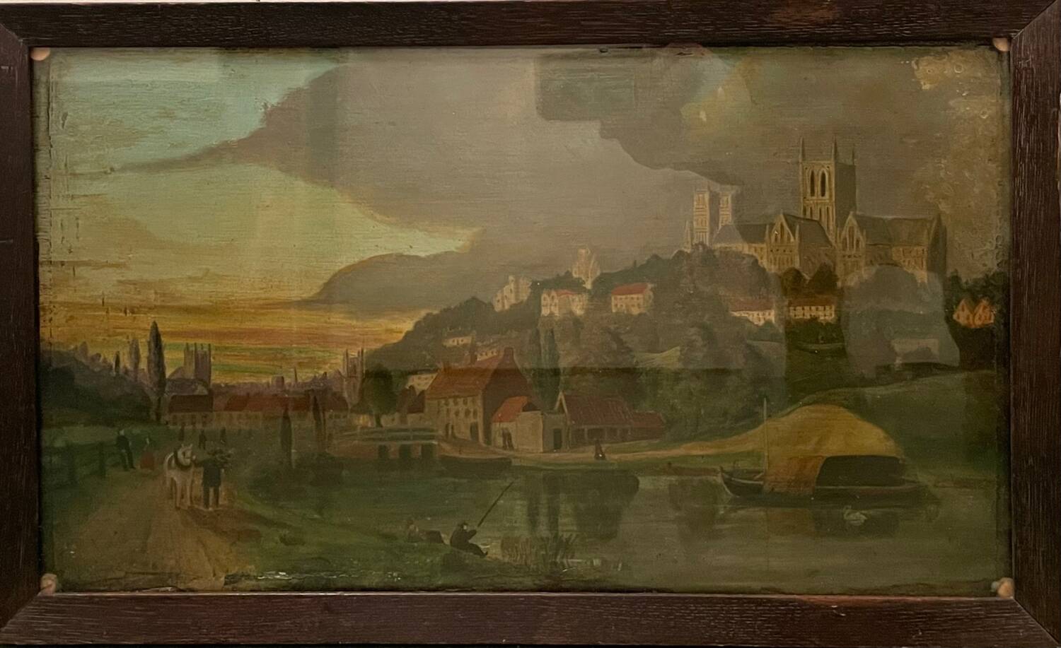 Tableau ancien paysage XVIIe