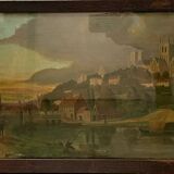 Tableau ancien paysage XVIIe